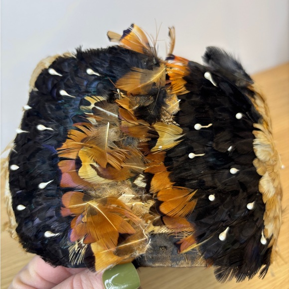 Vintage 50’s-60’s Pheasant Feathered Women's Hat Japan - Picture 9 of 10
